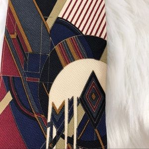 Southwestern, Native American Vibe 100% Silk Necktie;Frank Loyd Wright; Italian
